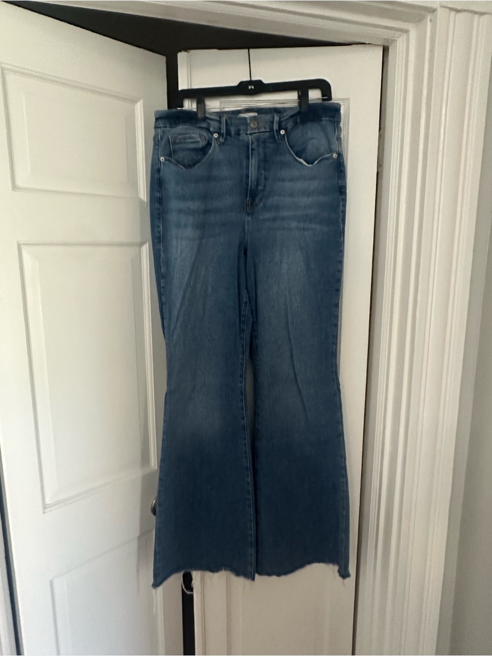 Good American Medium Blue Flare Jeans